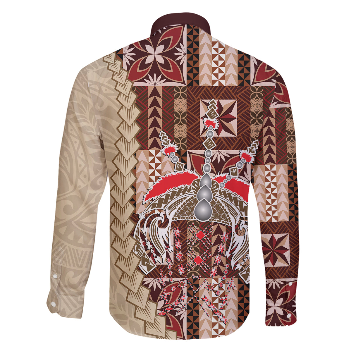 Samoa Tapau Family Matching Off Shoulder Short Dress and Hawaiian Shirt Samoan Siapo Pattern LT14 - Polynesian Pride