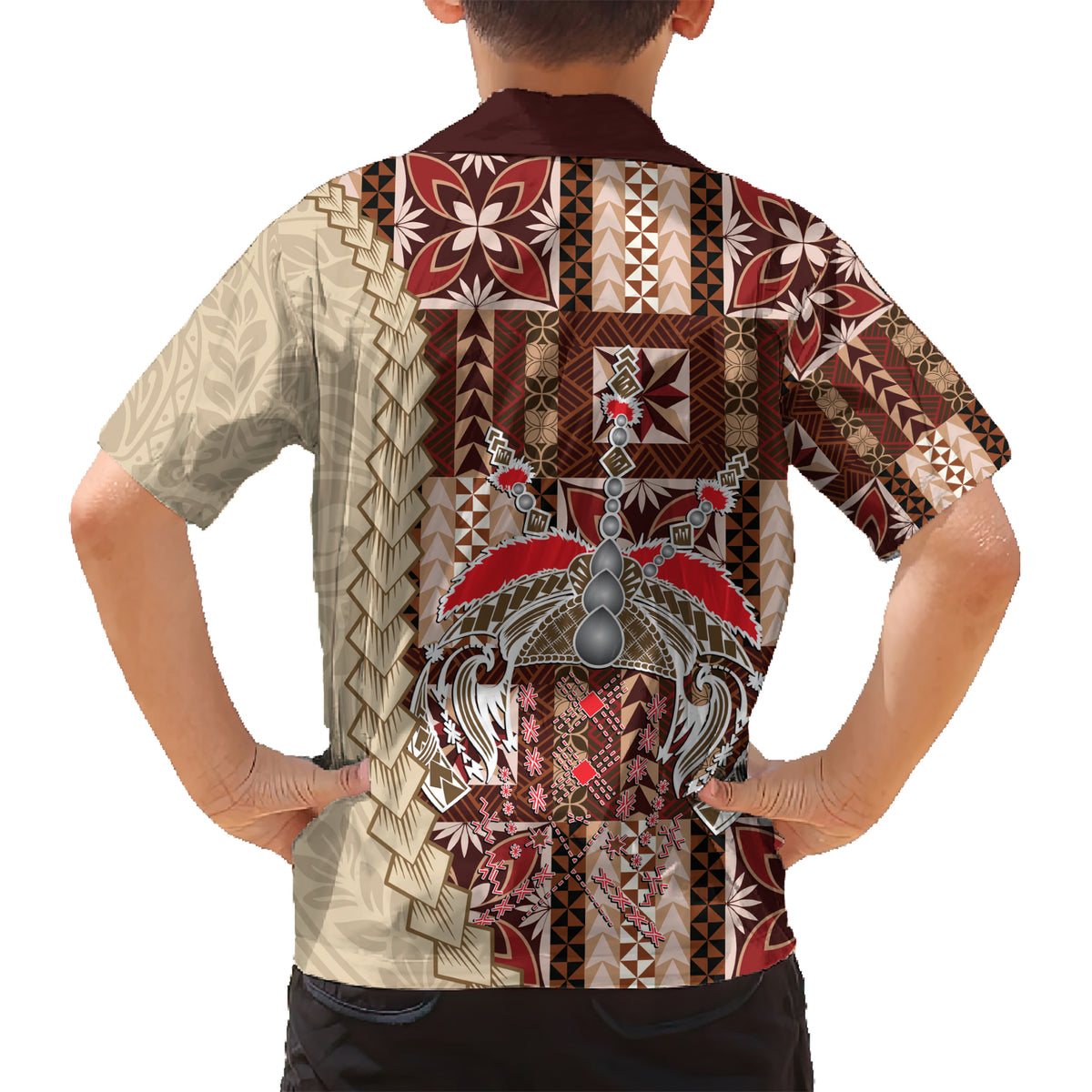 Samoa Tapau Kid Hawaiian Shirt Samoan Siapo Pattern LT14 - Polynesian Pride
