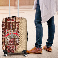 Samoa Tapau Luggage Cover Samoan Siapo Pattern LT14 Brown - Polynesian Pride