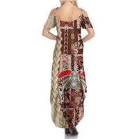 Samoa Tapau Summer Maxi Dress Samoan Siapo Pattern LT14 - Polynesian Pride