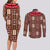 Samoa Siapo Couples Matching Long Sleeve Bodycon Dress and Long Sleeve Button Shirt Tapa Pattern Mix Ula Fala Hibiscus LT14 - Polynesian Pride