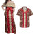 Samoa Siapo Couples Matching Off Shoulder Maxi Dress and Hawaiian Shirt Tapa Pattern Mix Ula Fala Hibiscus LT14 Brown - Polynesian Pride