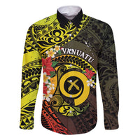 Vanuatu Christmas Family Matching Off Shoulder Maxi Dress and Hawaiian Shirt Vanuatuan Pig Tusk - Meri Krismas! LT14 Dad's Shirt - Long Sleeve Black - Polynesian Pride