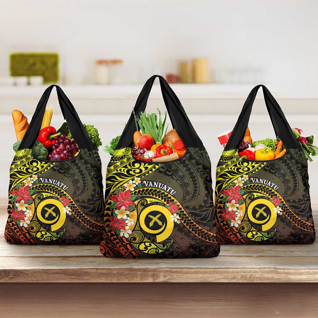 Vanuatu Christmas Grocery Bag Vanuatuan Pig Tusk - Meri Krismas!