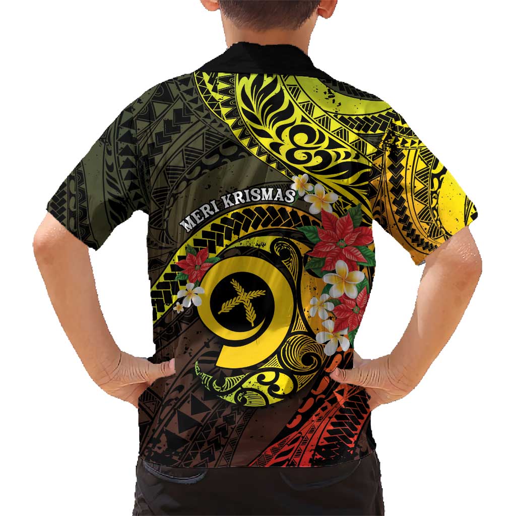Vanuatu Christmas Kid Hawaiian Shirt Vanuatuan Pig Tusk - Meri Krismas! LT14 - Polynesian Pride