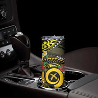 Vanuatu Christmas Skinny Tumbler Vanuatuan Pig Tusk - Meri Krismas! LT14 - Polynesian Pride