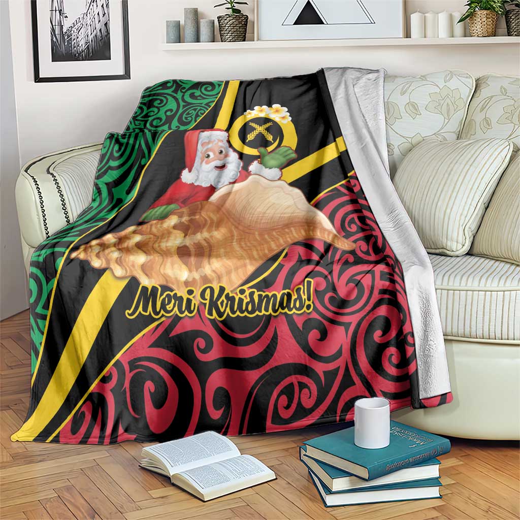 Vanuatu Christmas Blanket Vanuatuan Conch Shell - Meri Krismas! LT14 Black - Polynesian Pride