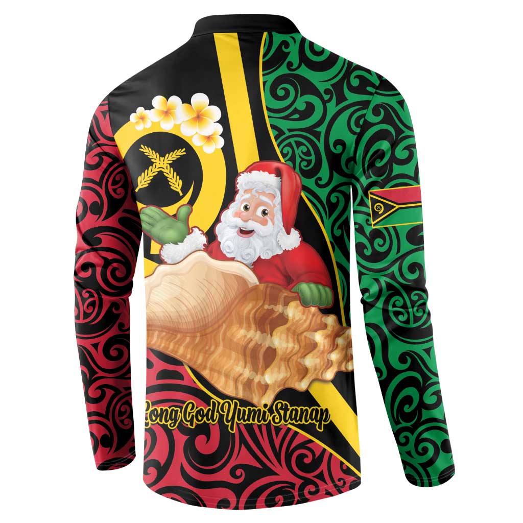 Vanuatu Christmas Button Sweatshirt Vanuatuan Conch Shell - Meri Krismas! LT14 - Polynesian Pride