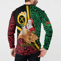 Vanuatu Christmas Button Sweatshirt Vanuatuan Conch Shell - Meri Krismas! LT14 - Polynesian Pride