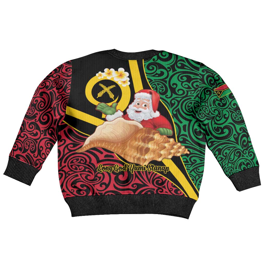 Vanuatu Christmas Kid Ugly Christmas Sweater Vanuatuan Conch Shell - Meri Krismas! LT14 - Polynesian Pride