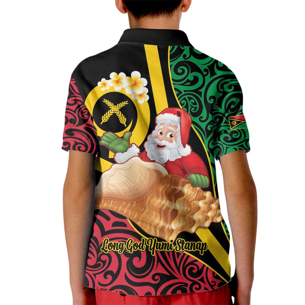 Vanuatu Christmas Kid Polo Shirt Vanuatuan Conch Shell - Meri Krismas! LT14 - Polynesian Pride