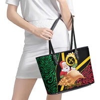 Vanuatu Christmas Leather Tote Bag Vanuatuan Conch Shell - Meri Krismas! LT14 - Polynesian Pride