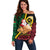 Vanuatu Christmas Off Shoulder Sweater Vanuatuan Conch Shell - Meri Krismas!