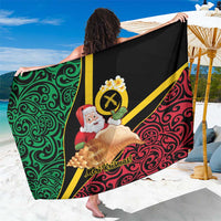 Vanuatu Christmas Sarong Vanuatuan Conch Shell - Meri Krismas! LT14 One Size 44 x 66 inches Black - Polynesian Pride