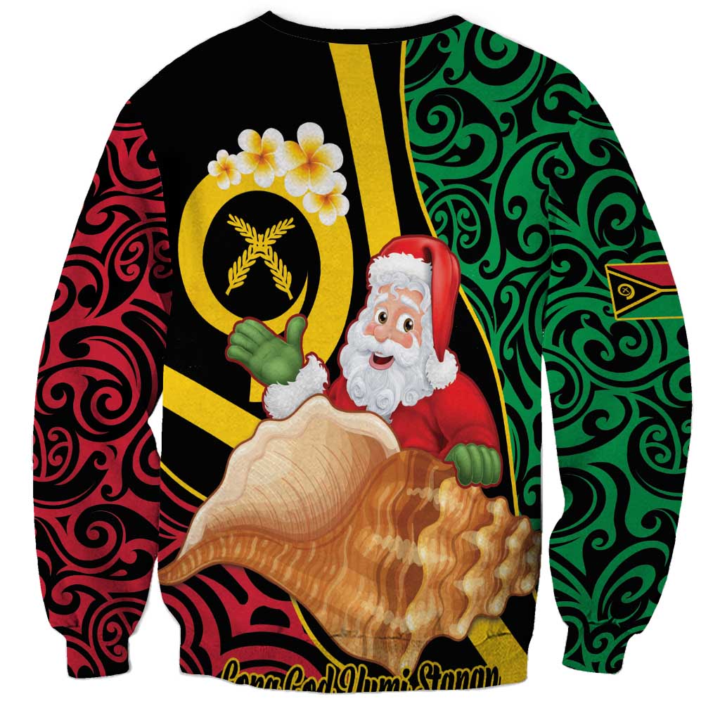 Vanuatu Christmas Sweatshirt Vanuatuan Conch Shell - Meri Krismas! LT14 - Polynesian Pride