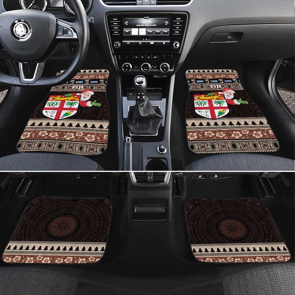 Fiji Christmas Car Mats Fijian Masi Marau na Kerisimasi! - Brown