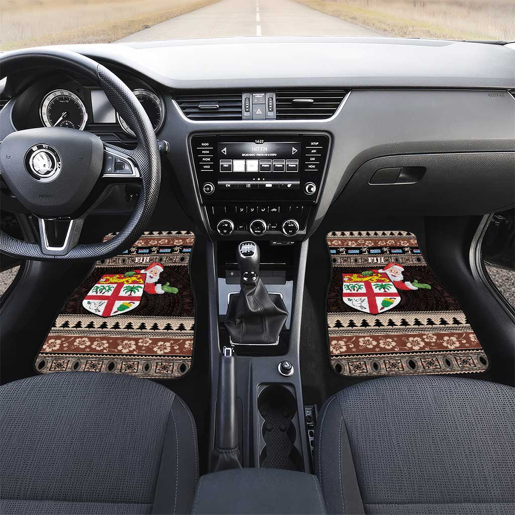 Fiji Christmas Car Mats Fijian Masi Marau na Kerisimasi! - Brown