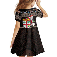 Fiji Christmas Family Matching Long Sleeve Bodycon Dress and Hawaiian Shirt Fijian Masi Marau na Kerisimasi! - Brown