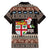 Fiji Christmas Hawaiian Shirt Fijian Masi Marau na Kerisimasi! - Brown