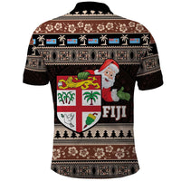 Fiji Christmas Polo Shirt Fijian Masi Marau na Kerisimasi! - Brown