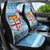 Fiji Christmas Car Seat Cover Fijian Masi Marau na Kerisimasi! - Blue