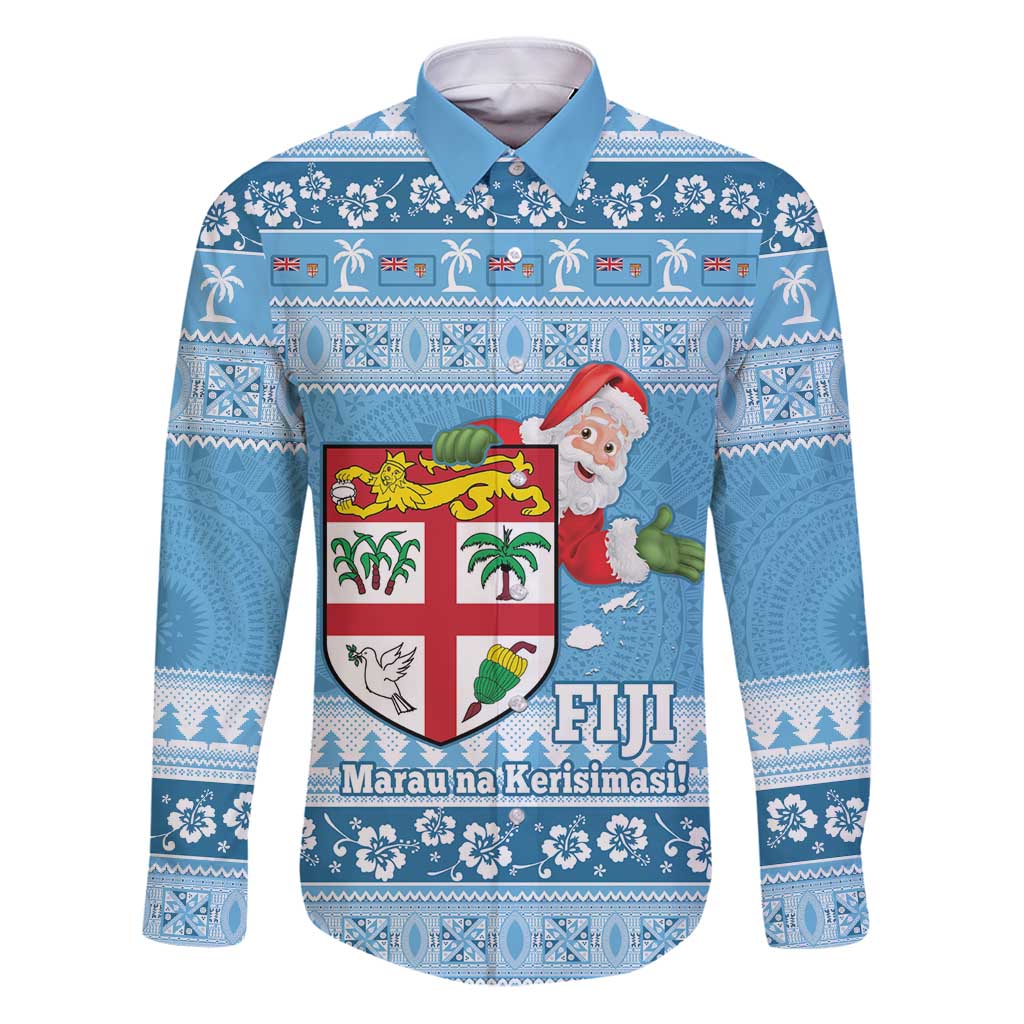 Fiji Christmas Family Matching Puletasi and Hawaiian Shirt Fijian Masi Marau na Kerisimasi! - Blue