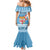 Fiji Christmas Mermaid Dress Fijian Masi Marau na Kerisimasi! - Blue