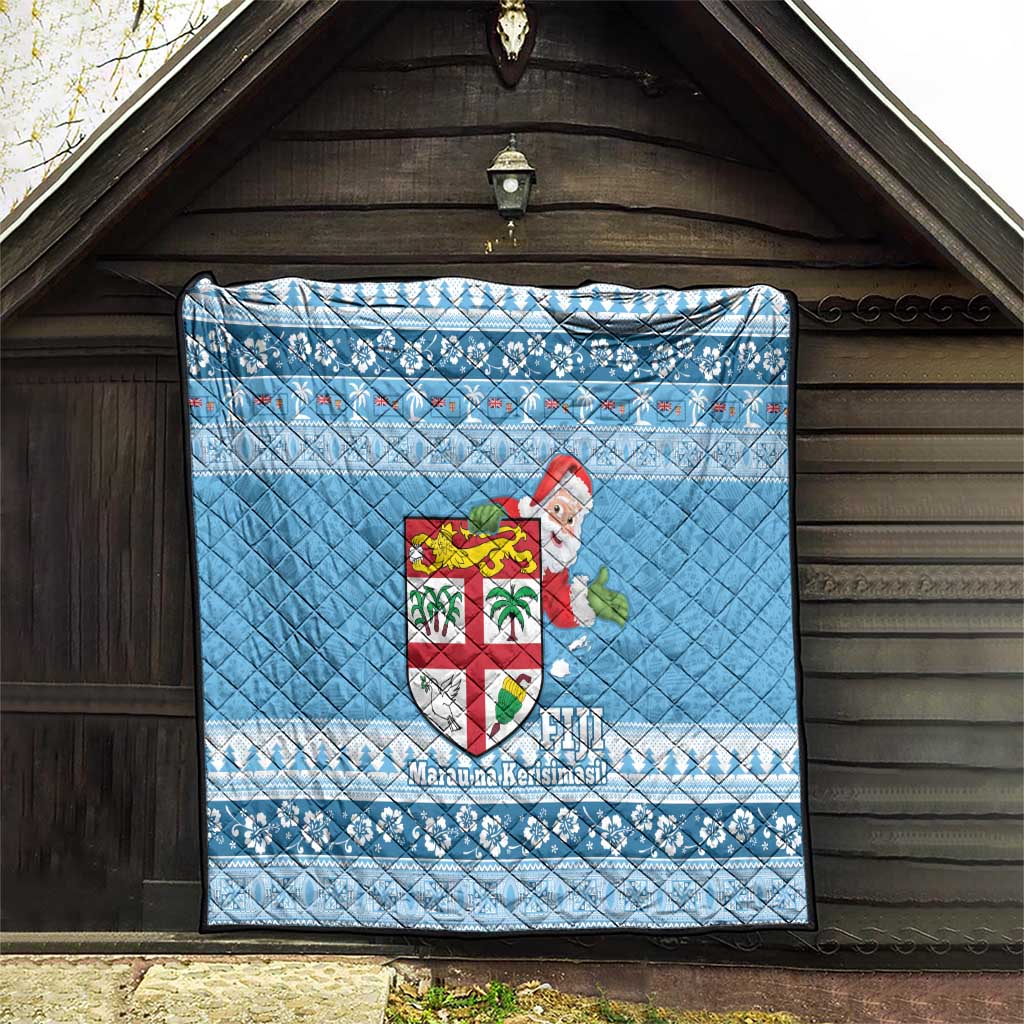 Fiji Christmas Quilt Fijian Masi Marau na Kerisimasi! - Blue