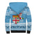 Fiji Christmas Sherpa Hoodie Fijian Masi Marau na Kerisimasi! - Blue