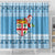 Fiji Christmas Shower Curtain Fijian Masi Marau na Kerisimasi! - Blue