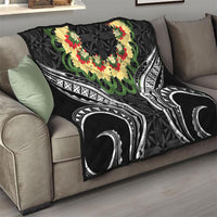 Black Tonga Ngatu Kahoa Lei Quilt