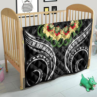 Black Tonga Ngatu Kahoa Lei Quilt