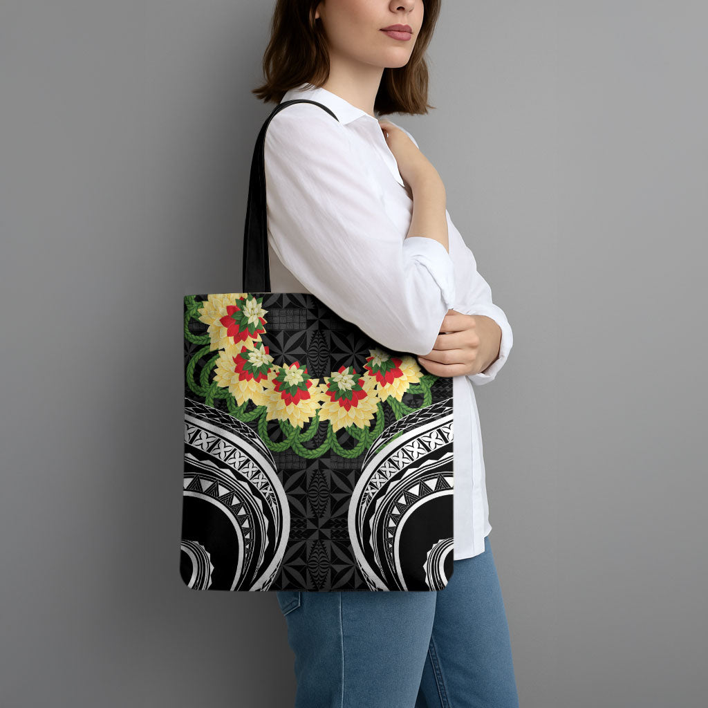 Black Tonga Ngatu Kahoa Lei Tote Bag