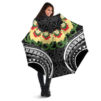 Black Tonga Ngatu Kahoa Lei Umbrella