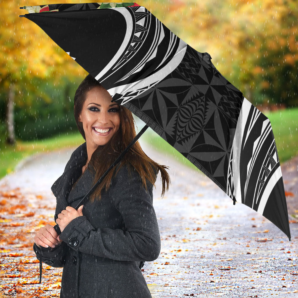 Black Tonga Ngatu Kahoa Lei Umbrella