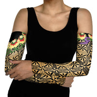 Grunge Gold Tonga Ngatu Kahoa Lei Arm Sleeves