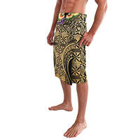 Grunge Gold Tonga Ngatu Kahoa Lei Lavalava