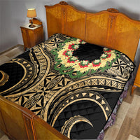 Grunge Gold Tonga Ngatu Kahoa Lei Quilt