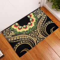 Grunge Gold Tonga Ngatu Kahoa Lei Rubber Doormat