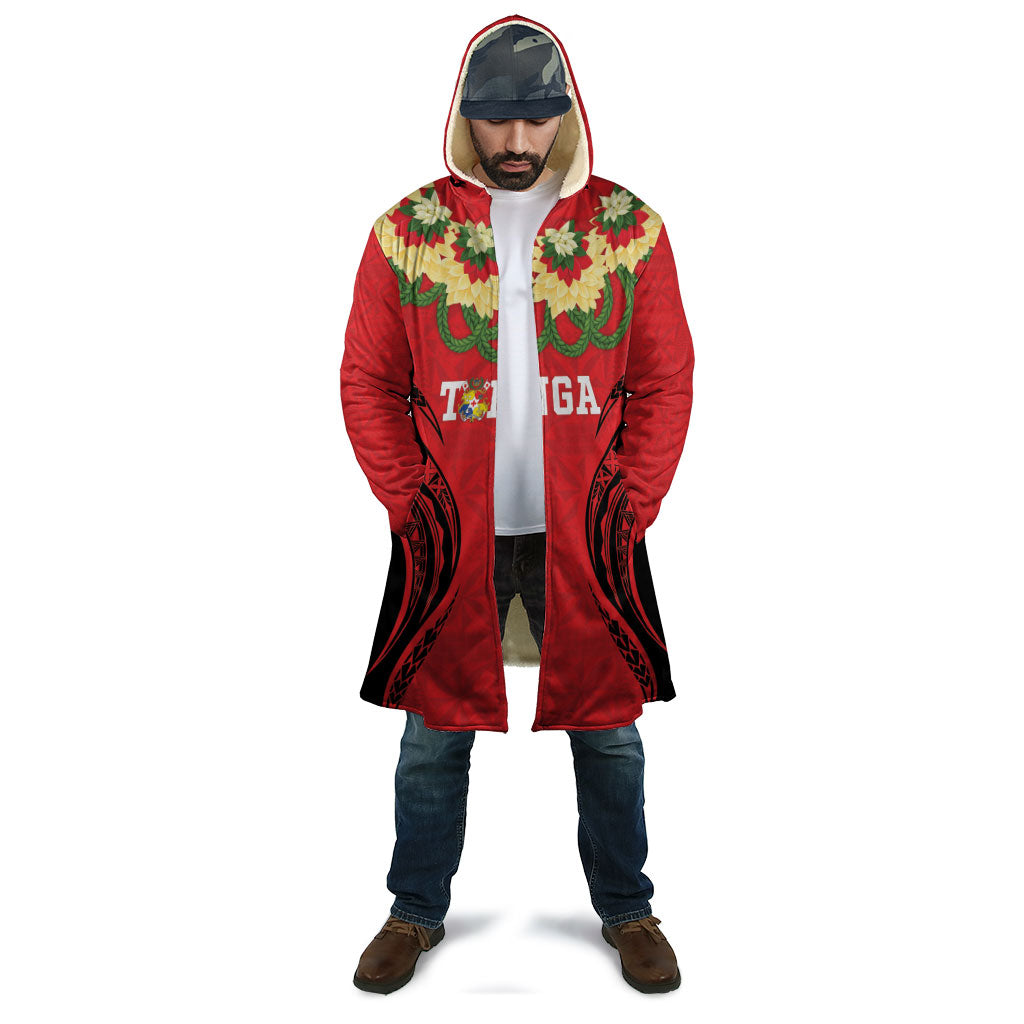 Personalised Red Tonga Ngatu Kahoa Lei Cloak LT14 - Polynesian Pride