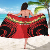 Personalised Red Tonga Ngatu Kahoa Lei Sarong