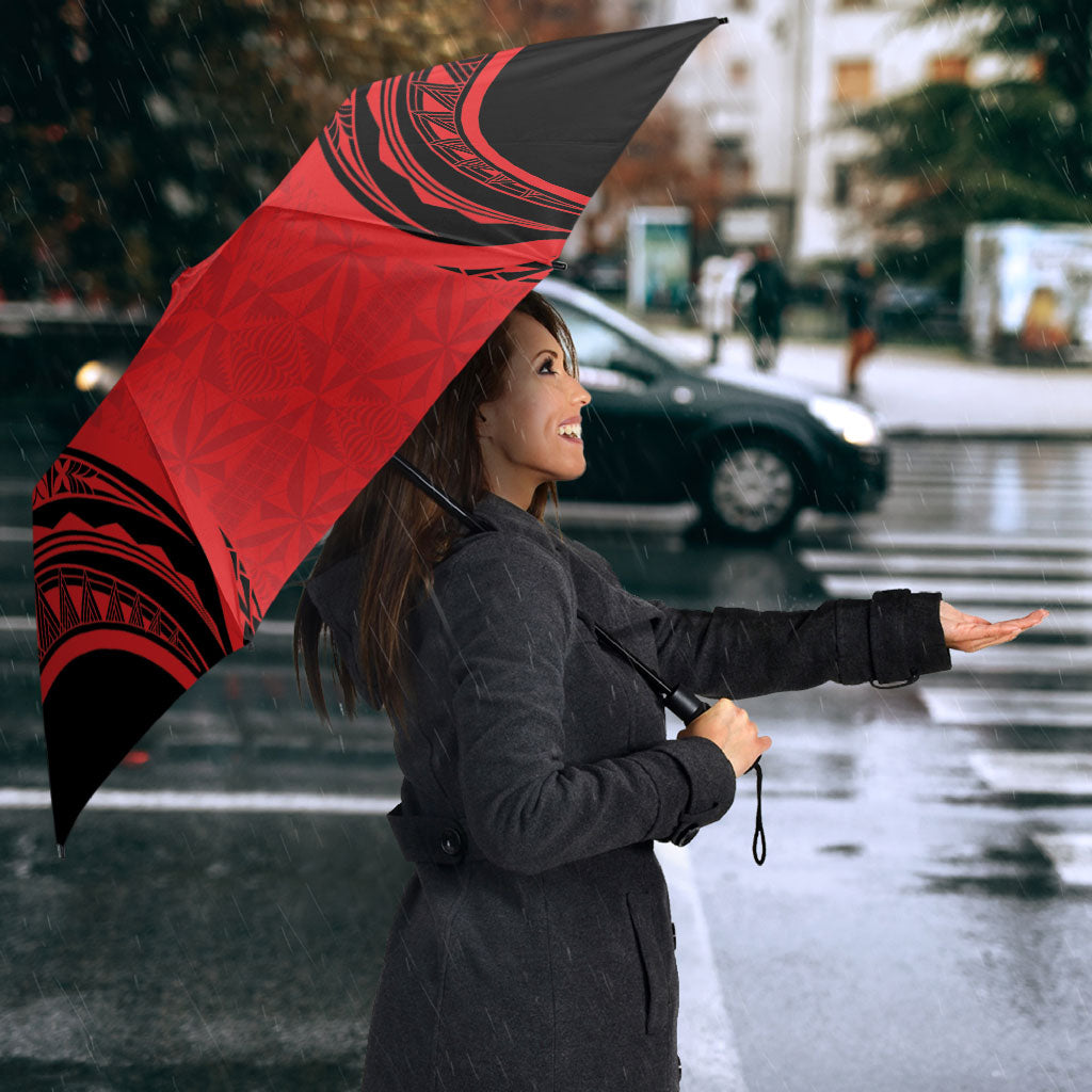 Personalised Red Tonga Ngatu Kahoa Lei Umbrella