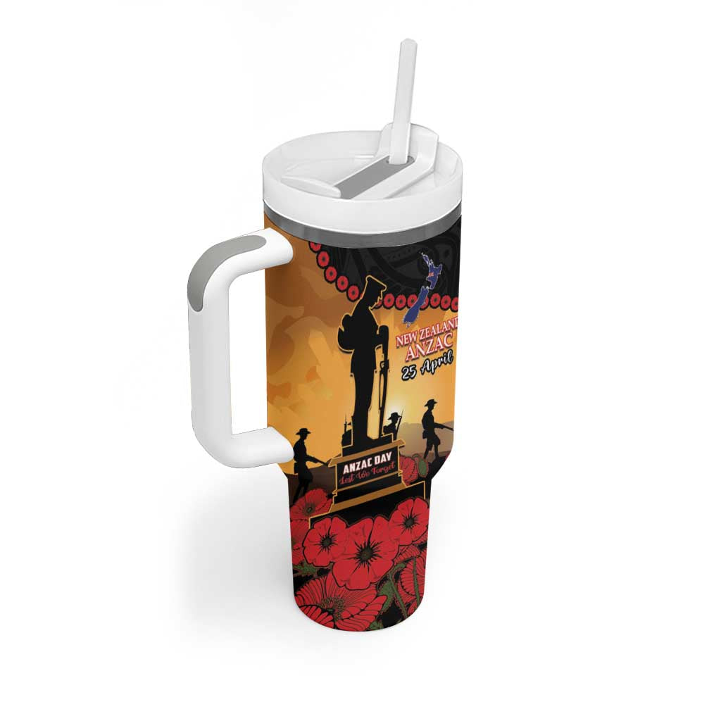 New Zealand Anzac Tumbler With Handle Maori Camouflage Mix Poppies We Will Remember Them LT14 - Polynesian Pride