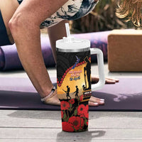 New Zealand Anzac Tumbler With Handle Maori Camouflage Mix Poppies We Will Remember Them LT14 - Polynesian Pride