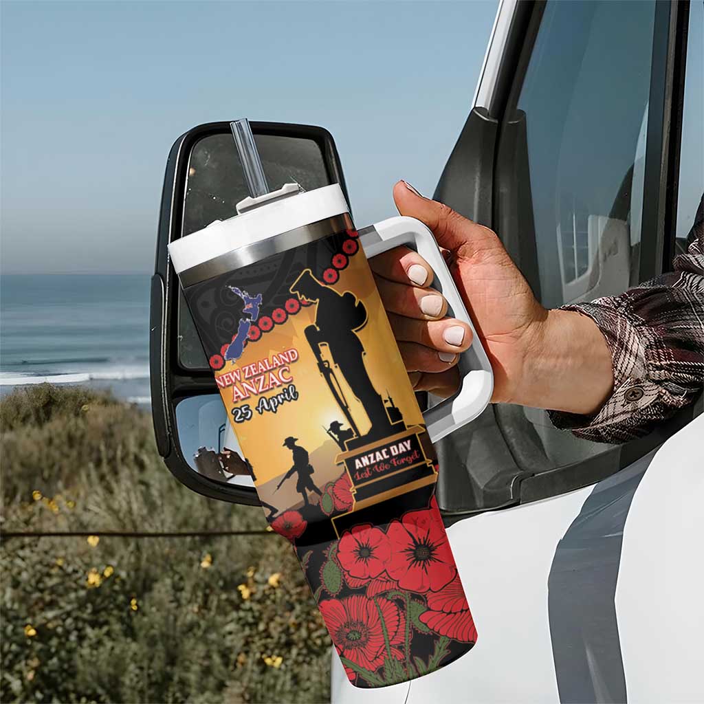 New Zealand Anzac Tumbler With Handle Maori Camouflage Mix Poppies We Will Remember Them LT14 - Polynesian Pride