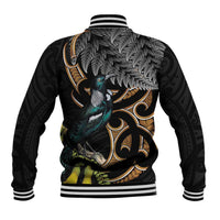 Aotearoa Kowhai Tui Bird Baseball Jacket Maori Ngaru With Silver Fern LT14 - Polynesian Pride