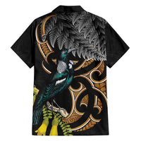 Aotearoa Kowhai Tui Bird Family Matching Summer Maxi Dress and Hawaiian Shirt Maori Ngaru With Silver Fern LT14 - Polynesian Pride