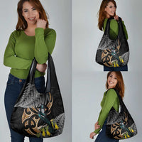 Aotearoa Kowhai Tui Bird Grocery Bag Maori Ngaru With Silver Fern LT14 - Polynesian Pride