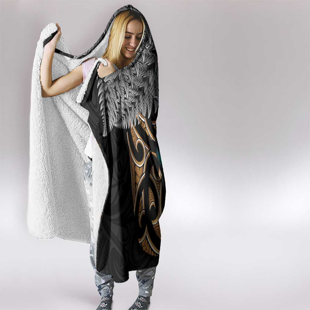 Aotearoa Kowhai Tui Bird Hooded Blanket Maori Ngaru With Silver Fern
