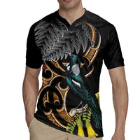Aotearoa Kowhai Tui Bird Rugby Jersey Maori Ngaru With Silver Fern LT14 - Polynesian Pride